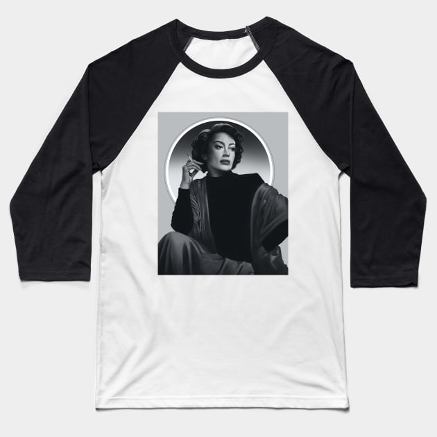 Joan Crawford (ver 2.) Baseball T-Shirt by CherrySketch